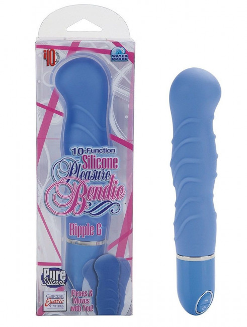 Голубой гнущийся вибратор Silicone Pleasure Bendie Ripple G's - 17,3 см., California Exotic Novelties Голубой гнущийся вибратор Silicone Pleasure Bendie Ripple G's - 17,3 см., California Exotic Novelties