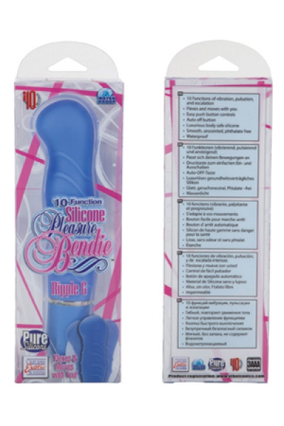 Голубой гнущийся вибратор Silicone Pleasure Bendie Ripple G's - 17,3 см., California Exotic Novelties Голубой гнущийся вибратор Silicone Pleasure Bendie Ripple G's - 17,3 см., California Exotic Novelties