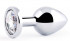 Анальная пробка BUTT PLUG  Small с прозрачным кристаллом - 7 см., Anal Jewelry Plug