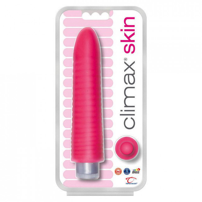 Супер нежный вибратор Climax Skin розового цвета - 20 см., Topco Sales
