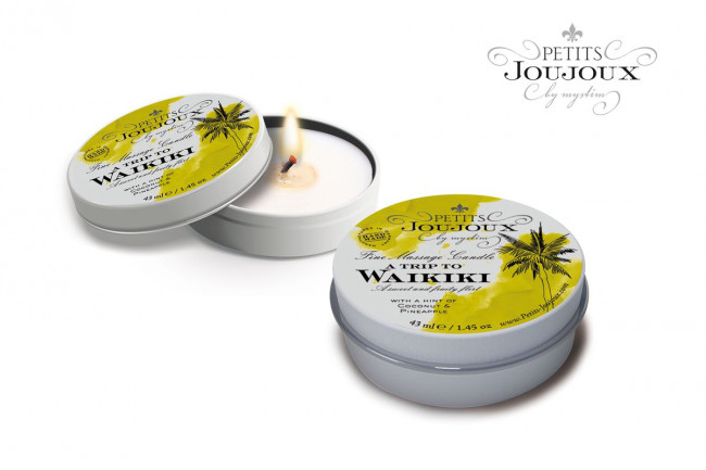 Массажная свеча Petits Joujoux Waikiki Beach с ароматом кокоса и ананаса - 33 гр., MyStim