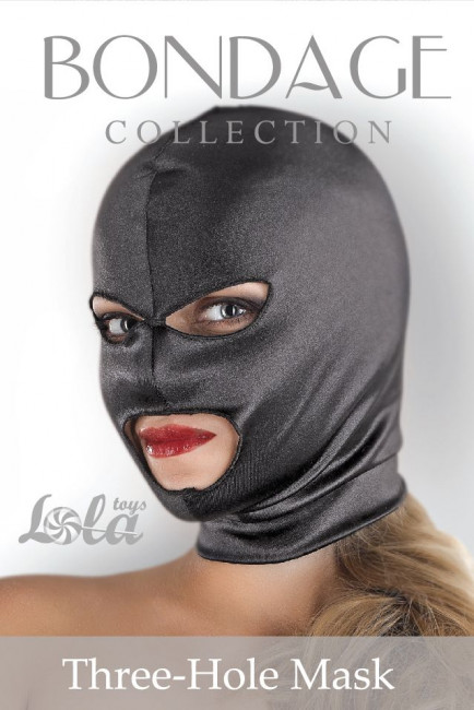 Чёрная маска-шлем Three-Hole Mask с вырезами для глаз и рта, Lola toys Чёрная маска-шлем Three-Hole Mask с вырезами для глаз и рта, Lola toys