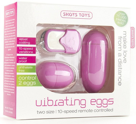 Розовые виброяйца Vibrating egg Two-pack с пультом ДУ, Shots Media BV Розовые виброяйца Vibrating egg Two-pack с пультом ДУ, Shots Media BV