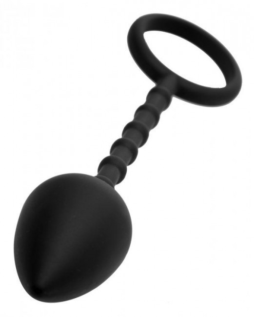 Эрекционное кольцо с каплевидной анальной пробкой Imbed Silicone Anal Plug and Cock Ring, XR Brands