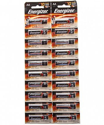 Батарейки Energizer POWER E91/AA 1,5V - 20 шт., Energizer Батарейки Energizer POWER E91/AA 1,5V - 20 шт., Energizer