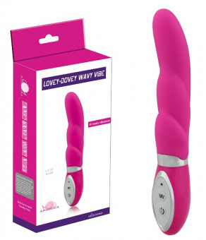 Розовый вибратор с наплывами Lovey-Dovey Wavy Vibe - 18 см., Howells
