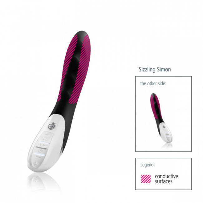 Вибратор с электростимуляцией Sizzling Simon - 27 см., MyStim Вибратор с электростимуляцией Sizzling Simon - 27 см., MyStim