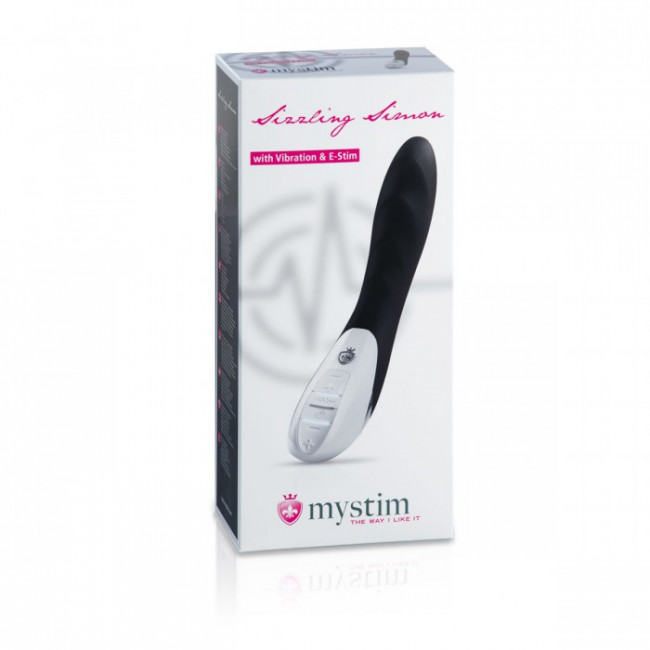 Вибратор с электростимуляцией Sizzling Simon - 27 см., MyStim Вибратор с электростимуляцией Sizzling Simon - 27 см., MyStim