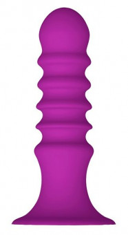 Фиолетовый ребристый анальный стимулятор RIBBED PLUG - 13,5 см., Dream Toys