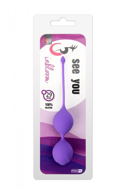 Фиолетовые вагинальные шарики SEE YOU IN BLOOM DUO BALLS 29MM, Dream Toys