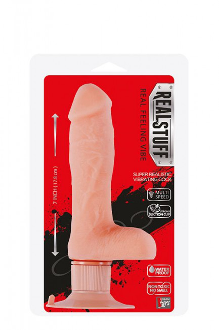 Реалистик на подошве-присоске REALSTUFF 7INCH VIBRATOR - 17,8 см., Dream Toys