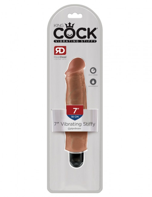 Кофейный вибратор-реалистик 7" Vibrating Stiffy - 21,6 см., Pipedream