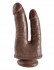 Коричневый анально-вагинальный фаллоимитатор Double Penetrator - 20,9 см., Pipedream
