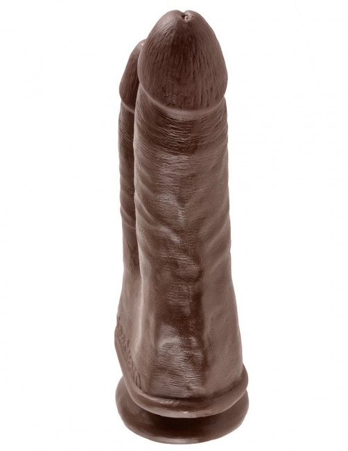 Коричневый анально-вагинальный фаллоимитатор Double Penetrator - 20,9 см., Pipedream