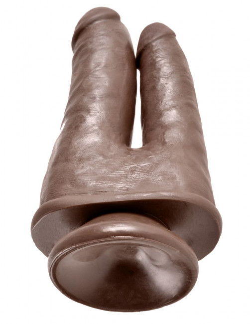 Коричневый анально-вагинальный фаллоимитатор Double Penetrator - 20,9 см., Pipedream