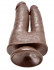 Коричневый анально-вагинальный фаллоимитатор Double Penetrator - 20,9 см., Pipedream
