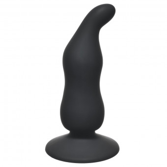 Чёрная анальная пробка Waved Anal Plug Black - 11 см., Lola toys