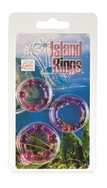 Набор из трех розовых колец разного размера Island Rings, California Exotic Novelties Набор из трех розовых колец разного размера Island Rings, California Exotic Novelties