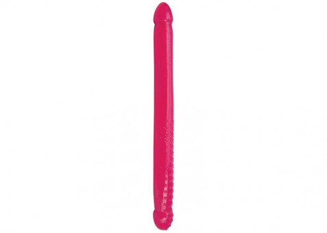 Розовый двусторонний фаллоимитатор Sex Please! 16 Double Pleasure Dong - 40 см., Topco Sales