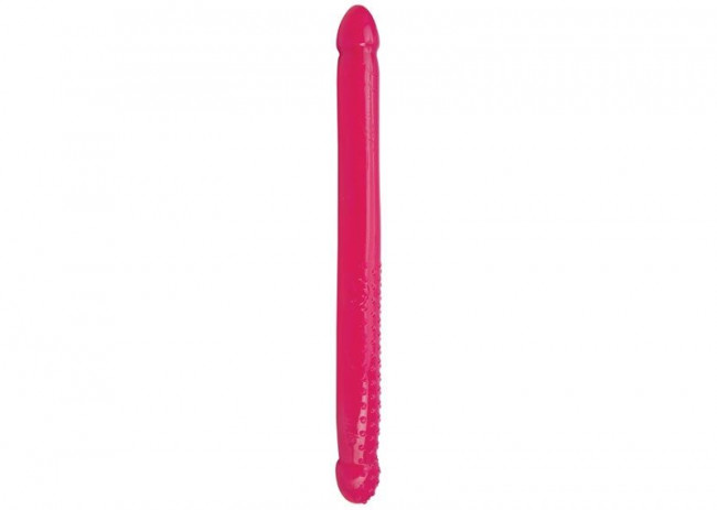 Розовый двусторонний фаллоимитатор Sex Please! 16 Double Pleasure Dong - 40 см., Topco Sales