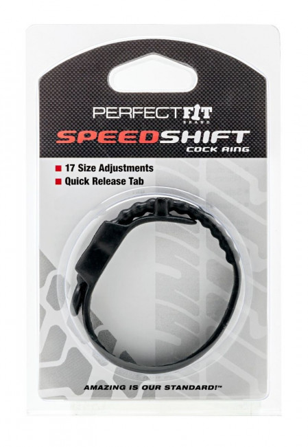 Чёрное регулируемое эрекционное кольцо Speed Shift, Perfect Fit Brand