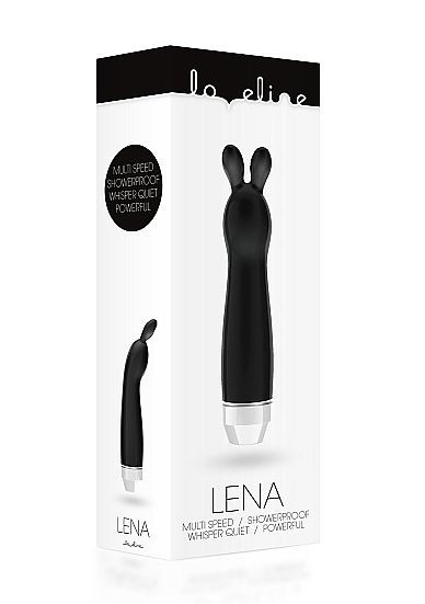 Чёрный вибратор с ушками Lena - 17,2 см., Shots Media BV