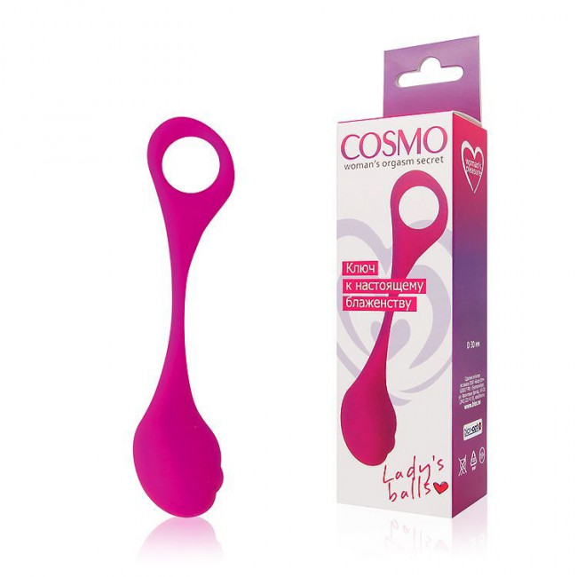 Ярко-розовый вагинальный шарик Cosmo, Bior toys