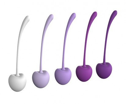 Набор из 5 фиолетово-белых шариков CHERRY KEGEL EXERCISERS, Dream Toys