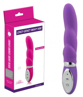 Фиолетовый вибратор с наплывами Lovey-Dovey Wavy Vibe - 18 см., Howells
