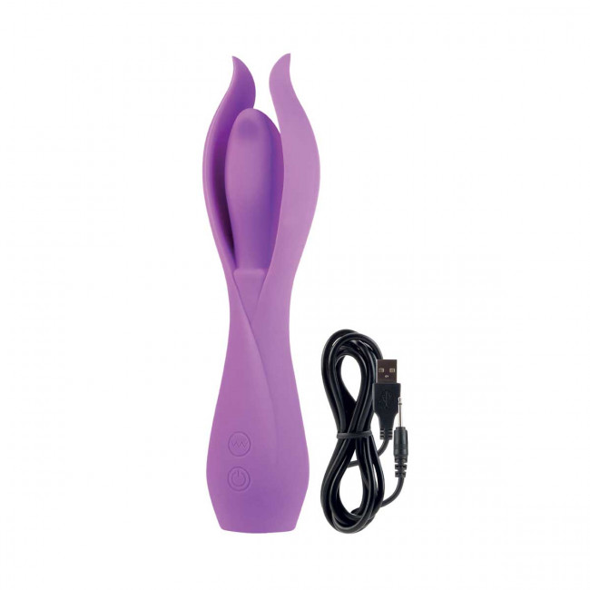 Большой фиолетовый вибратор с лепестками Lust by JOPEN L6, Jopen