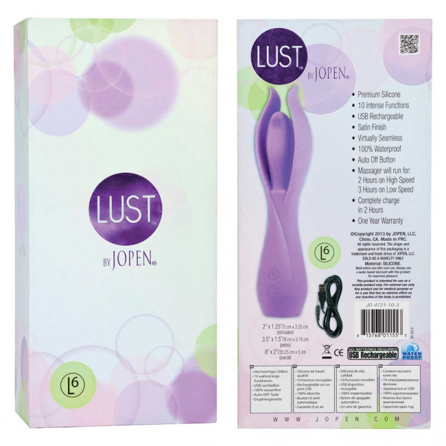Большой фиолетовый вибратор с лепестками Lust by JOPEN L6, Jopen