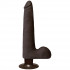 Коричневый вибратор-реалистик The Realistic Cock ULTRASKYN Vibrating 9” Slim - 26,1 см., Doc Johnson