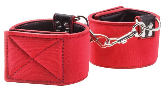 Чёрно-красные двусторонние наручники Reversible Wrist Cuffs, Shots Media BV