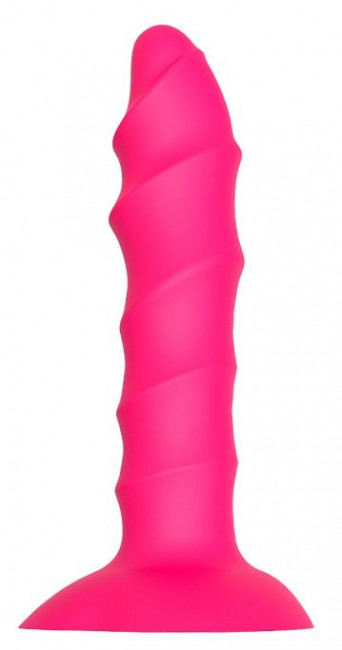Розовый ребристый анальный фаллоимитатор TWISTED PLUG - 14 см. , Dream Toys