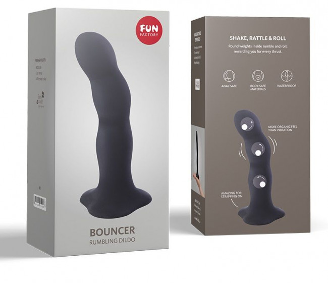 Чёрный фаллоимитатор Bouncer - 18,3 см., Fun Factory Чёрный фаллоимитатор Bouncer - 18,3 см., Fun Factory