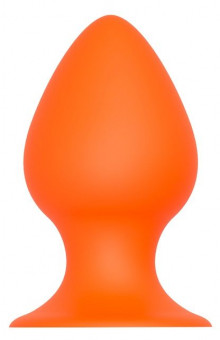 Оранжевая анальная пробка PLUG WITH SUCTION CUP - 7,7 см., Dream Toys