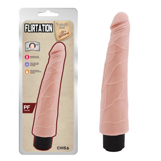Телесный вибратор-реалистик Flirtation - 24 см. Телесный вибратор-реалистик Flirtation - 24 см.