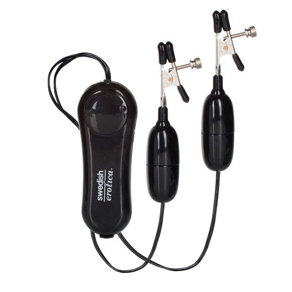 Зажимы на соски Vibrating Nipple Clamps с вибрирующими подвесками, California Exotic Novelties