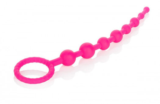 Розовая анальная цепочка Play Beads - 24,8 см., California Exotic Novelties