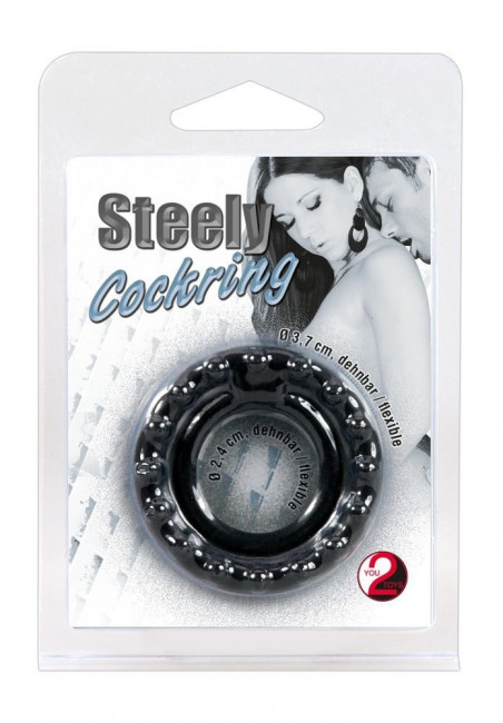 Чёрное кольцо для пениса Steely Cockring, Orion