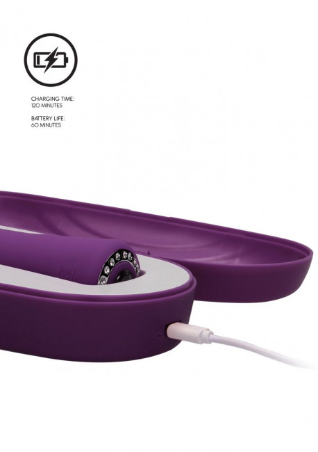 Фиолетовый универсальный массажер Wand Pearl - 20 см. Фиолетовый универсальный массажер Wand Pearl - 20 см.