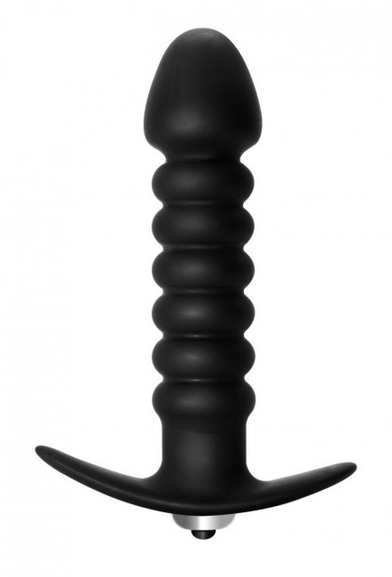 Чёрная анальная вибропробка Twisted Anal Plug - 13 см., Lola toys Чёрная анальная вибропробка Twisted Anal Plug - 13 см., Lola toys