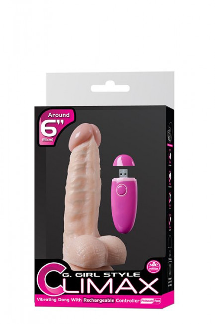 Телесный перезаряжаемый вибратор G-GIRL 6INCH PVC RECHARGEABLE VIBRATOR - 15,2 см., NMC