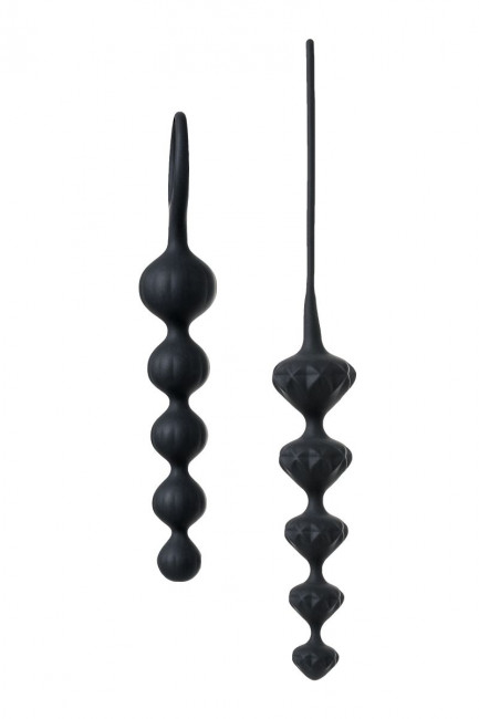 Набор из 2 чёрных анальных цепочек Satisfyer Beads, Satisfyer