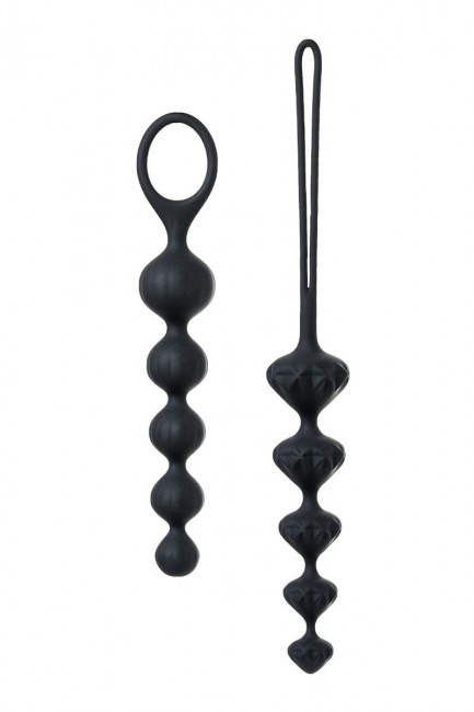 Набор из 2 чёрных анальных цепочек Satisfyer Beads, Satisfyer