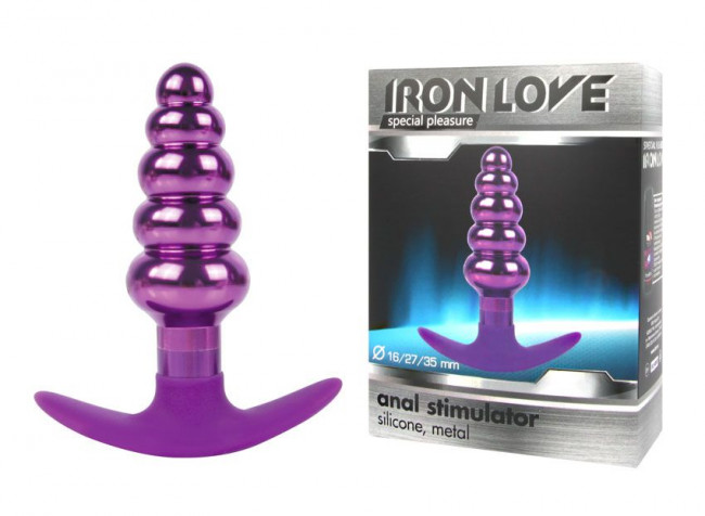 Фиолетовая анальная втулка в виде ёлочки - 10,9 см., Bior toys