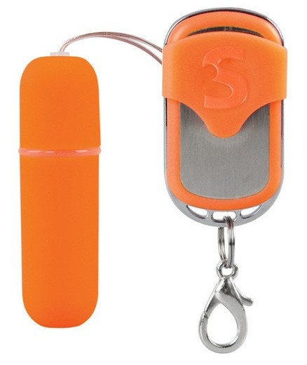 Оранжевая вибропуля Remote Vibrating Bullet с пультом ДУ, Shots Media BV Оранжевая вибропуля Remote Vibrating Bullet с пультом ДУ, Shots Media BV