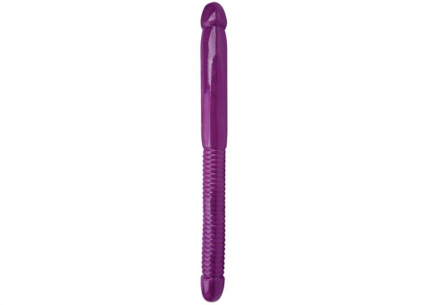 Фиолетовый двусторонний фаллоимитатор Sex Please! 16 Double Duty Dong - 40 см., Topco Sales