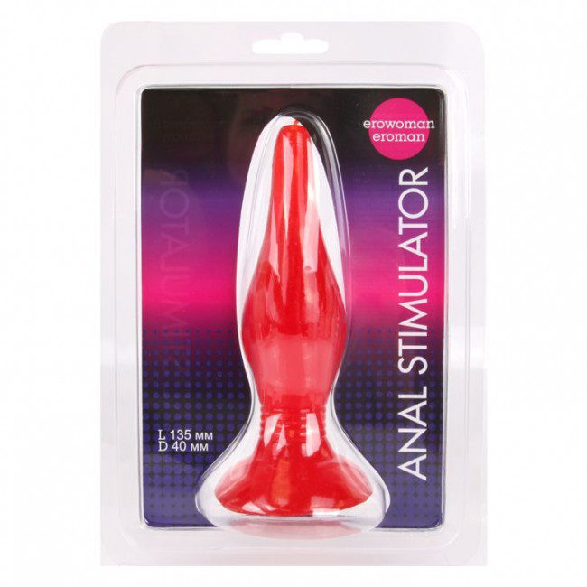 Красная анальная втулка - 15 см., Bior toys