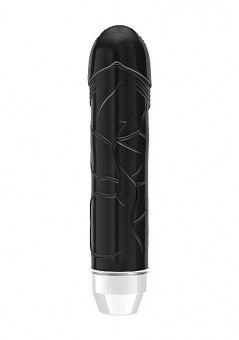 Чёрный вибратор Lenore с тонкими венками - 14,5 см., Shots Media BV